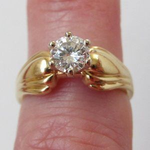FINAL PRICE: 14K Solid Yellow Gold Natural Diamond Solitaire Ring